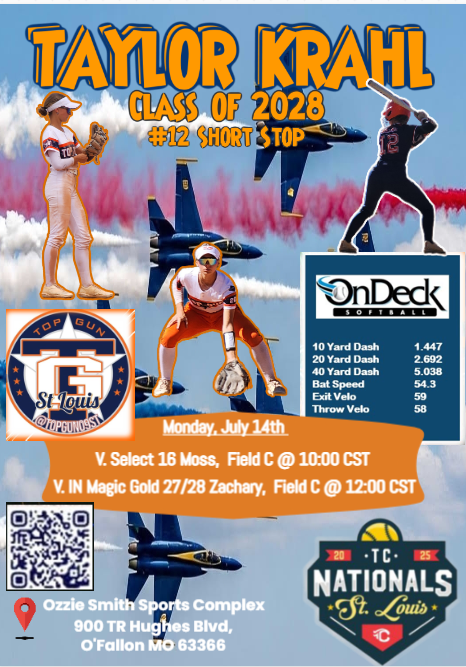 This is our Last Tournament of the Season!
<a href="/topgun09stl/">Top Gun 09 STL</a> <a href="/HailStateSB/">Mississippi State Softball</a> <a href="/RazorbackSB/">Arkansas Softball</a> <a href="/Jeffco_softball/">JeffCo Softball</a> <a href="/UWSoftball/">Washington Softball</a> <a href="/TulsaSoftball/">Tulsa Softball</a> <a href="/MizzouSoftball/">Mizzou Softball</a> <a href="/umichsoftball/">Michigan Softball</a> <a href="/AggieSoftball/">Texas A&M Softball</a> <a href="/TexasSoftball/">Texas Softball</a> <a href="/GatorsSB/">Gators Softball</a>