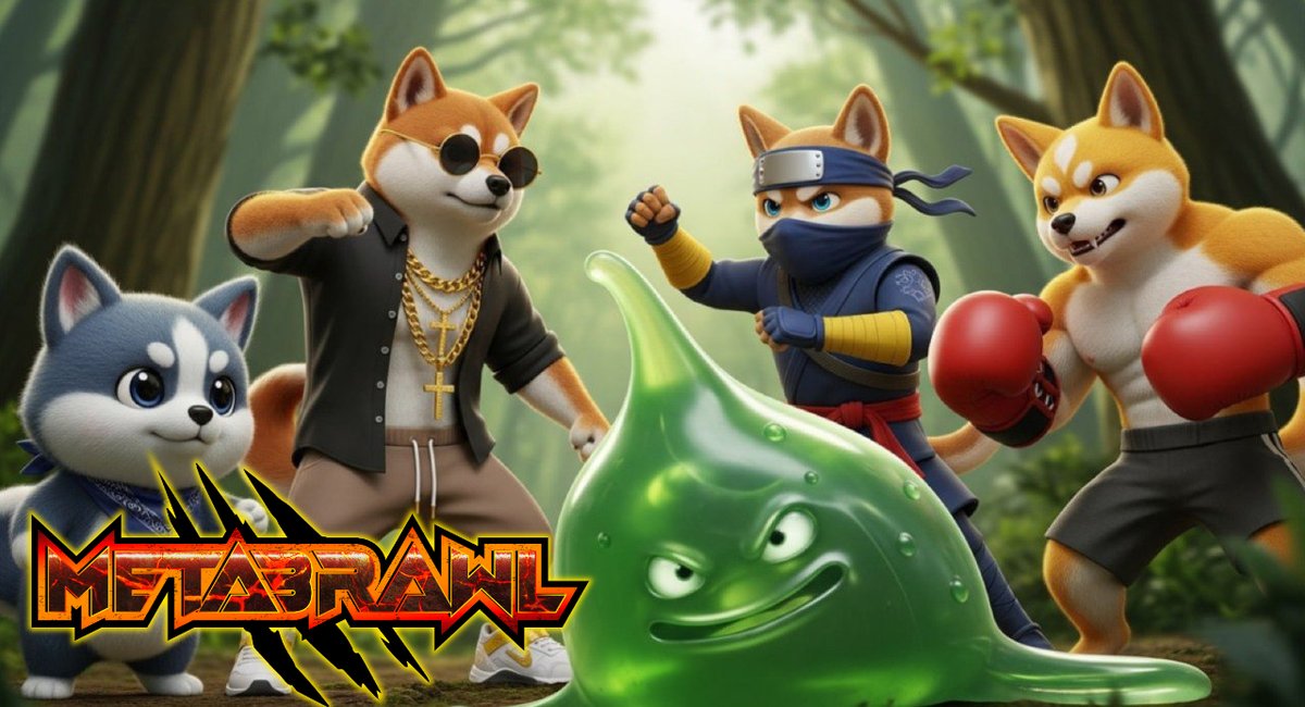 metabrawlgame's tweet image. These aren’t your usual cute mascots 🐾🎮 

They’re fired up and ready to prove who’s the best in the upcoming Metabrawl Game V1 launch. @KleeKaiETH, @MemeLinked, @dogwifnunchucks, and @Shibtoken are all locked in and hungry to take the top spot. This is going to be pure madness…
