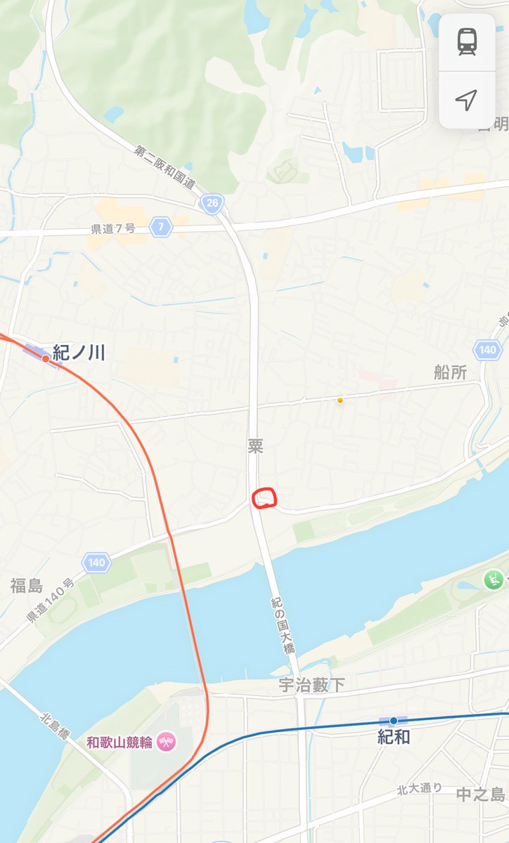 kamukamu0066's tweet image. 大阪→和歌山バイパス（第二阪和国道）
紀の国大橋手前、⭕️辺りに移動式オービス設置中ですのでお気をつけて🫡