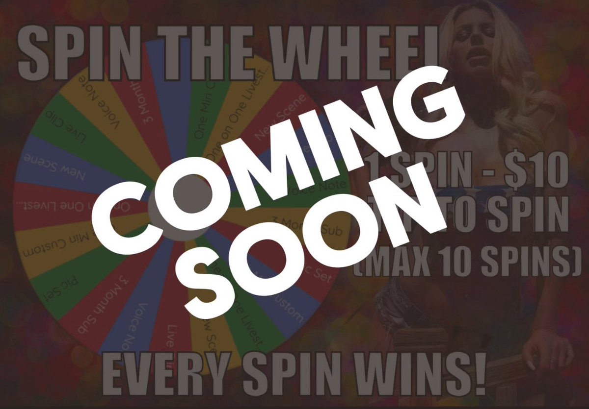 Starting tomorrow and aaaaalll weekend, we’re spinning the wheel! Win prizes like new vids, customs, live content, and more! Join in on the fun now!

tinyurl.com/2njd9yjj