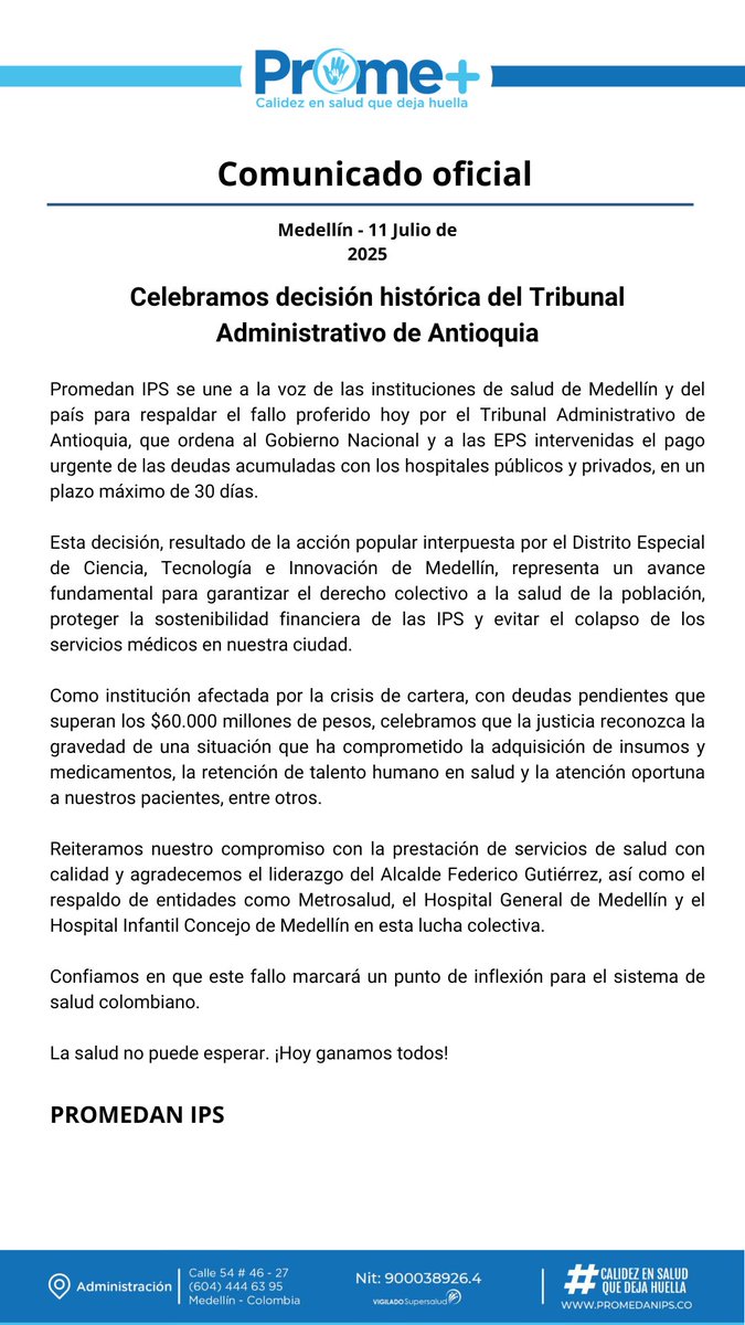 Celebramos decisión histórica del Tribunal Administrativo de Antioquia