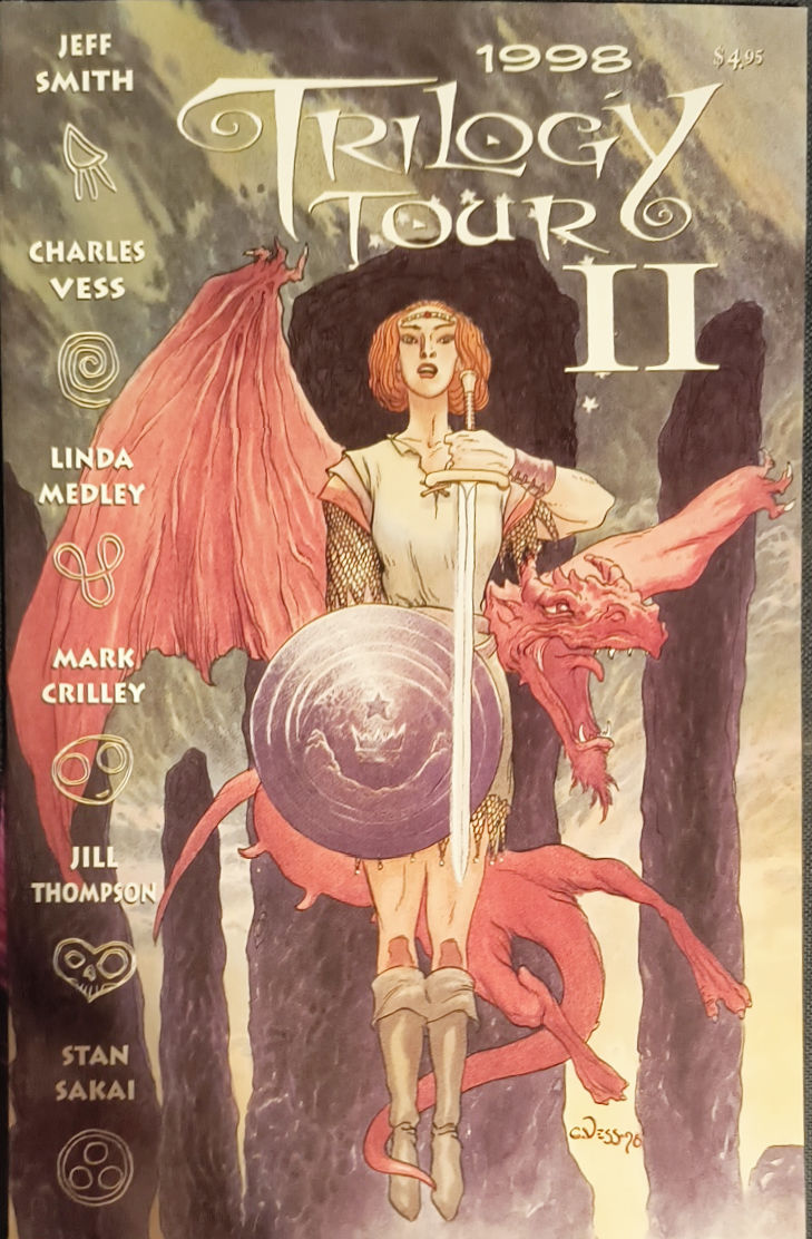 ChucktownDoodle's tweet image. I picked up Trilogy Tour II 1998 at the Sirius Ent table during Heroes Con. I bought it for the Linda Medley Castle Waiting story, but each creator contributed an original 8-page story all of which are excellent introductions to their creator-owned material. Highly recommended.