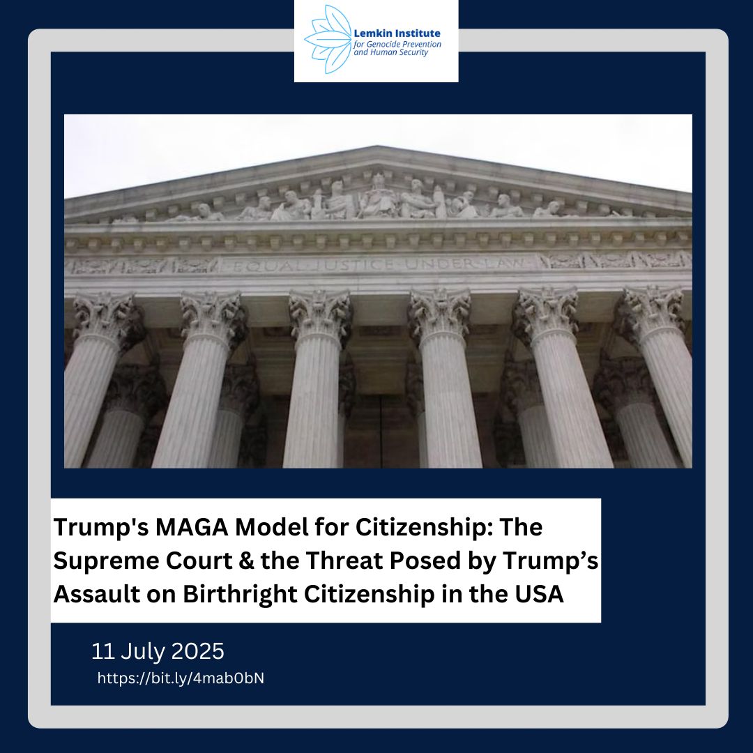 LemkinInstitute's tweet image. The Lemkin Institute for Genocide Prevention and Human Security is deeply concerned and disappointed by the recent Trump v. CASA decision issued by the US Supreme Court (SCOTUS) to curb the judicial use of nationwide injunctions, thereby ending the injunction blocking the…