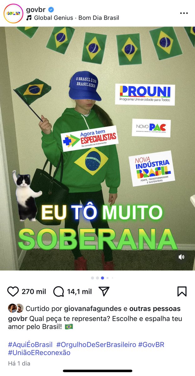 fabimenezesp's tweet image. se eu vi vcs também vão ver
pelo visto a Janja virou marketeira do gov