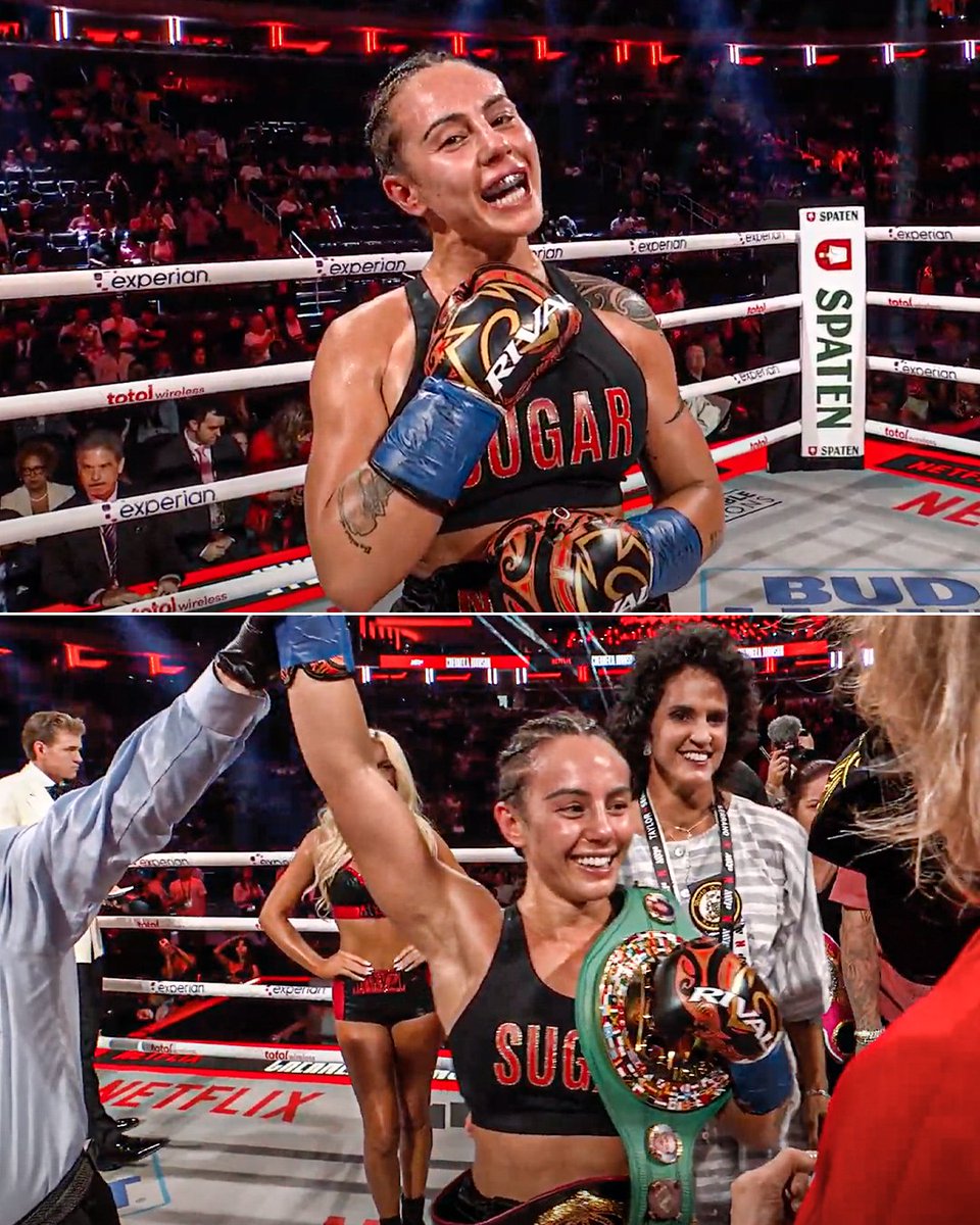 ESPNRingside's tweet image. CHERNEKA JOHNSON IS THE NEW WOMEN'S UNDISPUTED BANTAMWEIGHT CHAMPION 🔥
A dominant performance against Shurretta Metcalf 👏