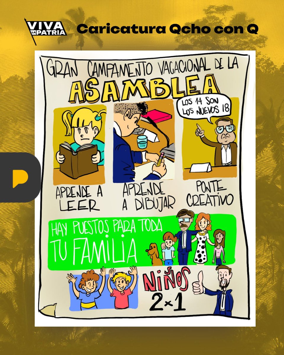 La Posta (@laposta_ecu) on Twitter photo Campamento vacacional Asamblea Nacional. No faltes, recomendado por el <a href="/Qchoconq/">Qcho con Q</a>, en VIVA LA PATRIA por YouTube.
youtu.be/0SosSWbCXG4?si… Campamento vacacional Asamblea Nacional. No faltes, recomendado por el <a href="/Qchoconq/">Qcho con Q</a>, en VIVA LA PATRIA por YouTube.
youtu.be/0SosSWbCXG4?si…