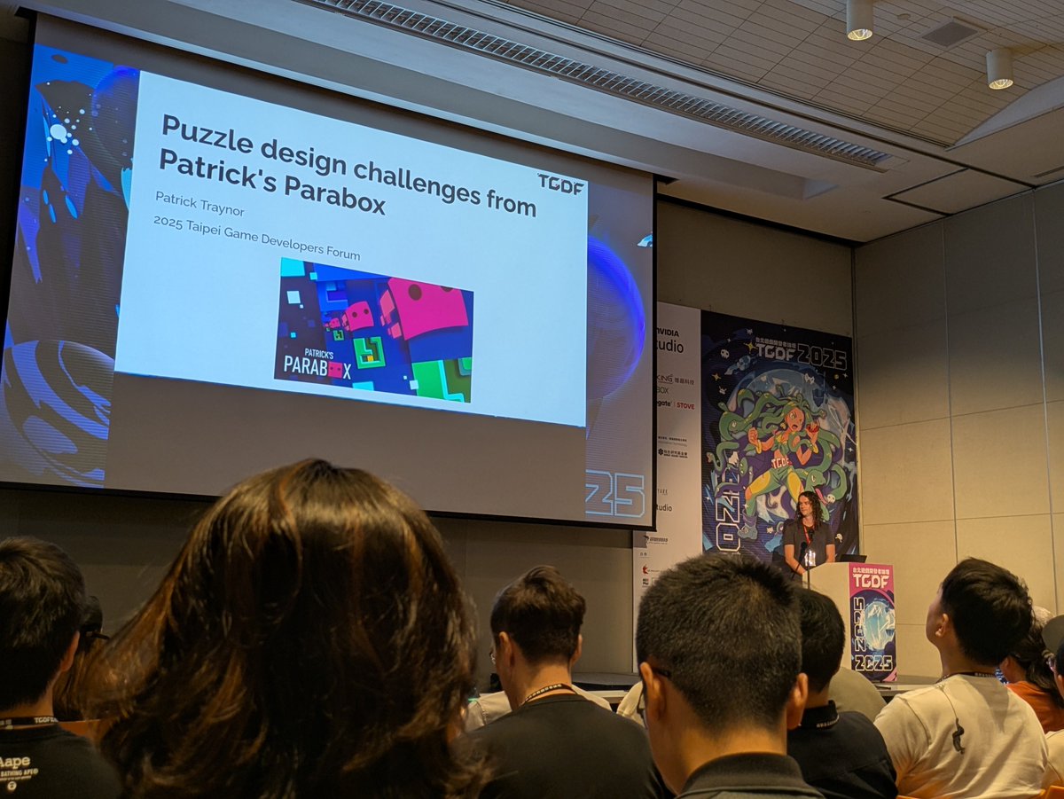 Patrick Traynor (@clockworkpat) on Twitter photo I've just had the honor of speaking about Patrick's Parabox at Taipei Game Developers Forum <a href="/TGDF_Official/">TGDF台北遊戲開發者論壇</a> ! :)
The talk will be uploaded to YouTube later!
Virtual talks are streaming right now, and tomorrow, at twitch.tv/TGDF_Official ! Check it out!!
2025.tgdf.tw/en/agenda I've just had the honor of speaking about Patrick's Parabox at Taipei Game Developers Forum <a href="/TGDF_Official/">TGDF台北遊戲開發者論壇</a> ! :)
The talk will be uploaded to YouTube later!
Virtual talks are streaming right now, and tomorrow, at twitch.tv/TGDF_Official ! Check it out!!
2025.tgdf.tw/en/agenda