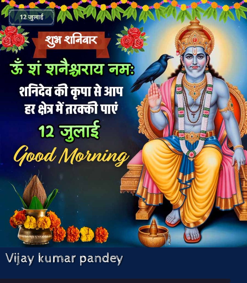 शनिदेव केवल दंड नहीं, न्याय के प्रतीक भी हैं.....? 
#ॐ_शनि_देवाय_नमः🙏 🕉️ 🙏
#ॐ_शं_शनैश्चराय_नमः 🙏💐💐
#जय_श्री_हनुमान_जी 🙏💐💐💐