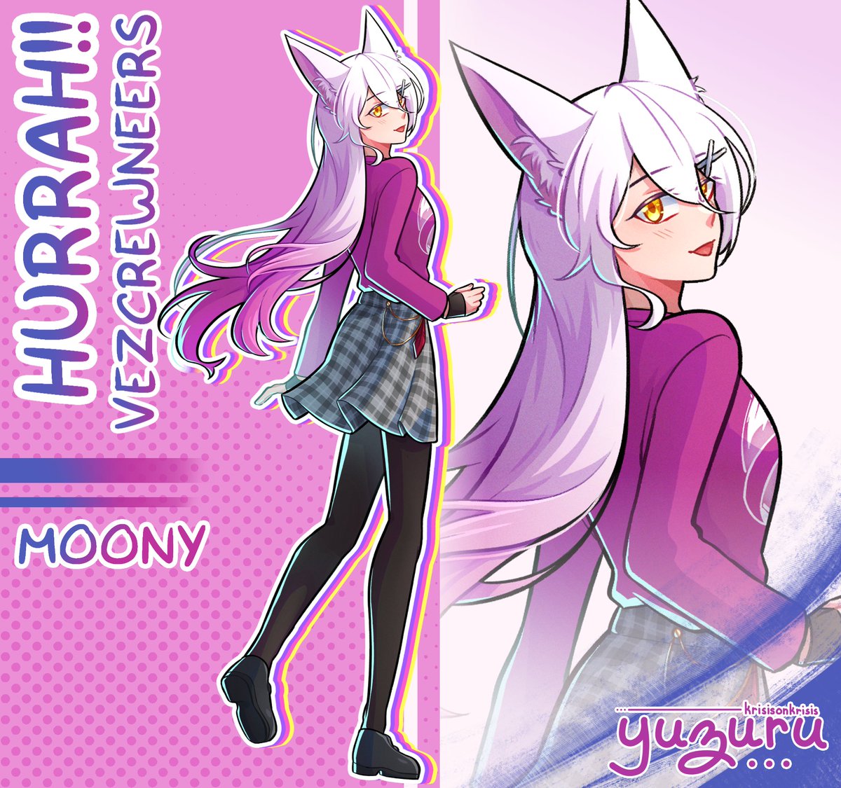 I had the pleasure of drawing fullbody art for <a href="/DuskFadedToDawn/">duskie ✨</a>, <a href="/ZenAWeeb/">giga Zen Weebe⁺˚*･༓☾🎄</a>, and <a href="/moony_posts/">moony!</a> for this HURRAH!! cover!

Thank you for having me 💛💙💜