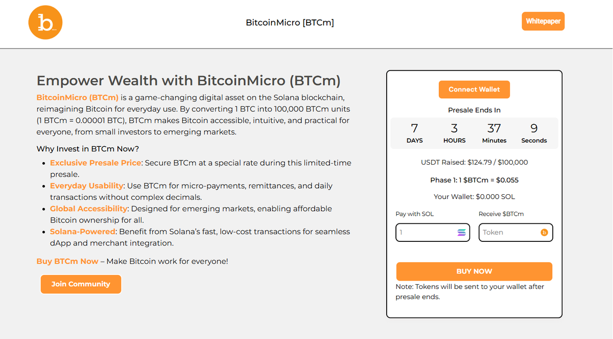 PRESALE-LIVE -bitcoinmicro.org

🔍 Transparency Statement: No Hype, No Manipulation – Just Math

At BitcoinMicro (BTCm), we believe in transparency, fairness, and real value—not artificial hype or price manipulation.

Here’s the simple math that proves our commitment: