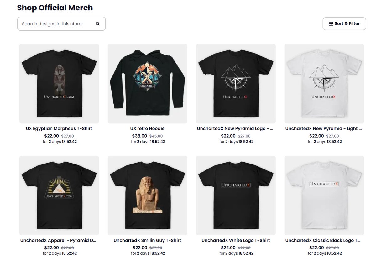 UnchartedX1's tweet image. Working on a new video (I'm late) but I set up a new merch store, with new designs! Been meaning to for ages. Great way to support the channel (and get some new threads), and Dashery welcomed me with a flash sale up to 53% off through the weekend!
unchartedx.dashery.com
All…