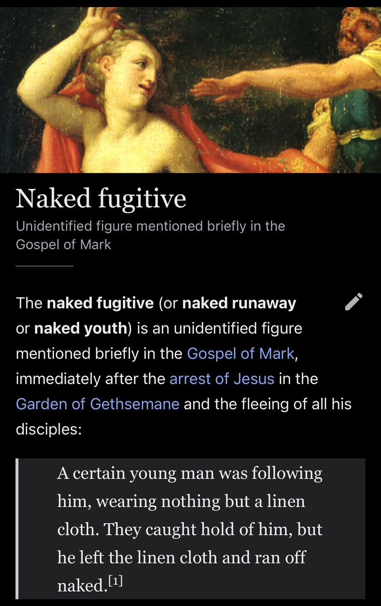 Sometimes the Gospels will just say “oh yeah there was a naked guy there too”