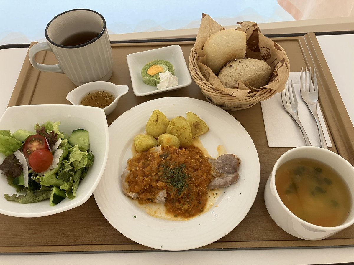 もうすぐ退院（会計待中）
初めての病院に初めましてのノリの軽い先生、看護師さん、事務の方お世話になりました
息子切迫早産長期妊娠中は公立病院で今回は夢のような食事（痛いが意地で完食）
今日から家事していいらしいが夫には黙っておく←
楽しみな予定もあるのでゆるりと体力復活に努めます