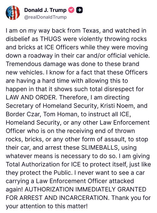 Trump has unleashed ICE! They can defend themselves when physically attacked! 

LFG🔥🔥🔥🔥