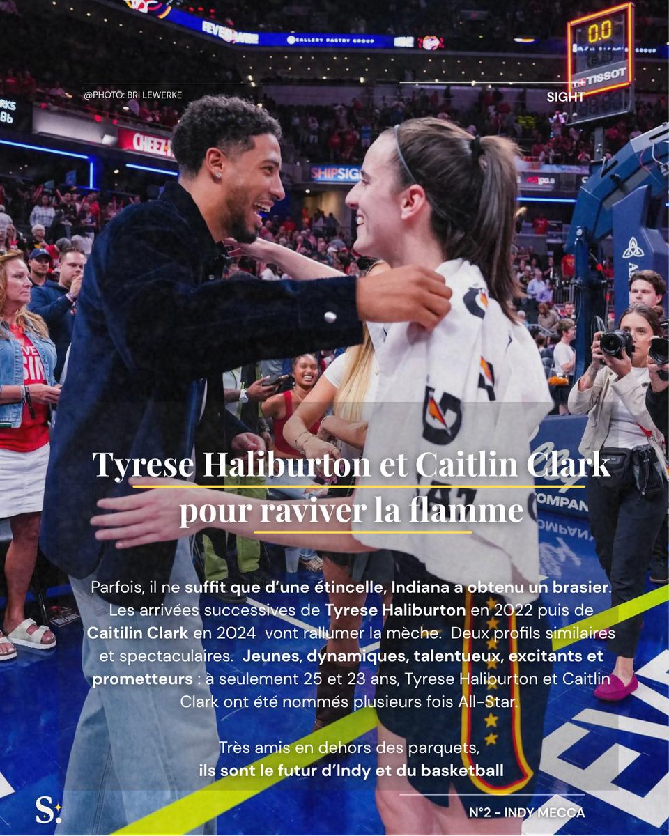 sightmag's tweet photo. Indiana avait besoin d'une étincelle, avec les arrivées de Tyrese Haliburton et Caitlin Clark, elle a obtenu un brasier https://t.co/i73IabjEW8
