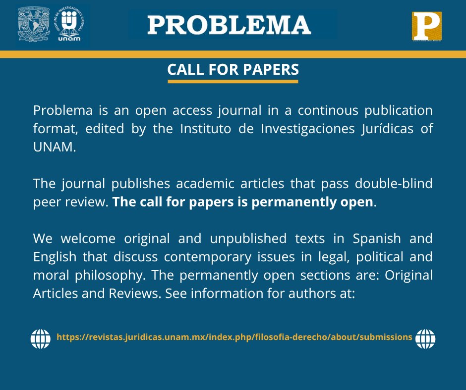 Problema IIJ/UNAM (@problemaiij) on Twitter photo Check our call for papers and share it with your colleagues: revistas.juridicas.unam.mx/index.php/filo…
<a href="/SandraGJ10/">Sandra Gómora</a> <a href="/morasifuentes10/">Francisco M. Mora-Sifuentes</a> <a href="/erotru/">Enrique Rodríguez-Trujano</a> <a href="/EdithCuautleR/">Edith Cuautle</a> Check our call for papers and share it with your colleagues: revistas.juridicas.unam.mx/index.php/filo…
<a href="/SandraGJ10/">Sandra Gómora</a> <a href="/morasifuentes10/">Francisco M. Mora-Sifuentes</a> <a href="/erotru/">Enrique Rodríguez-Trujano</a> <a href="/EdithCuautleR/">Edith Cuautle</a>