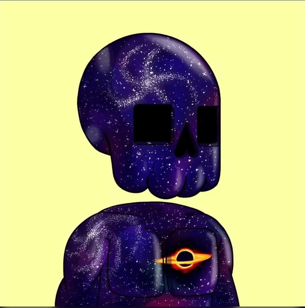 _DeathBatCult_'s tweet image. Check out this wicked looking @cryptsocialclub #CryptOGeez skellie!!! Its the only full naked "Singularity" trait without any other traits! So happy I was able to pick it up! 🌌🚀 I'll also be able to add my own custom traits in the CSC holders "Trait Machine" and level it up on