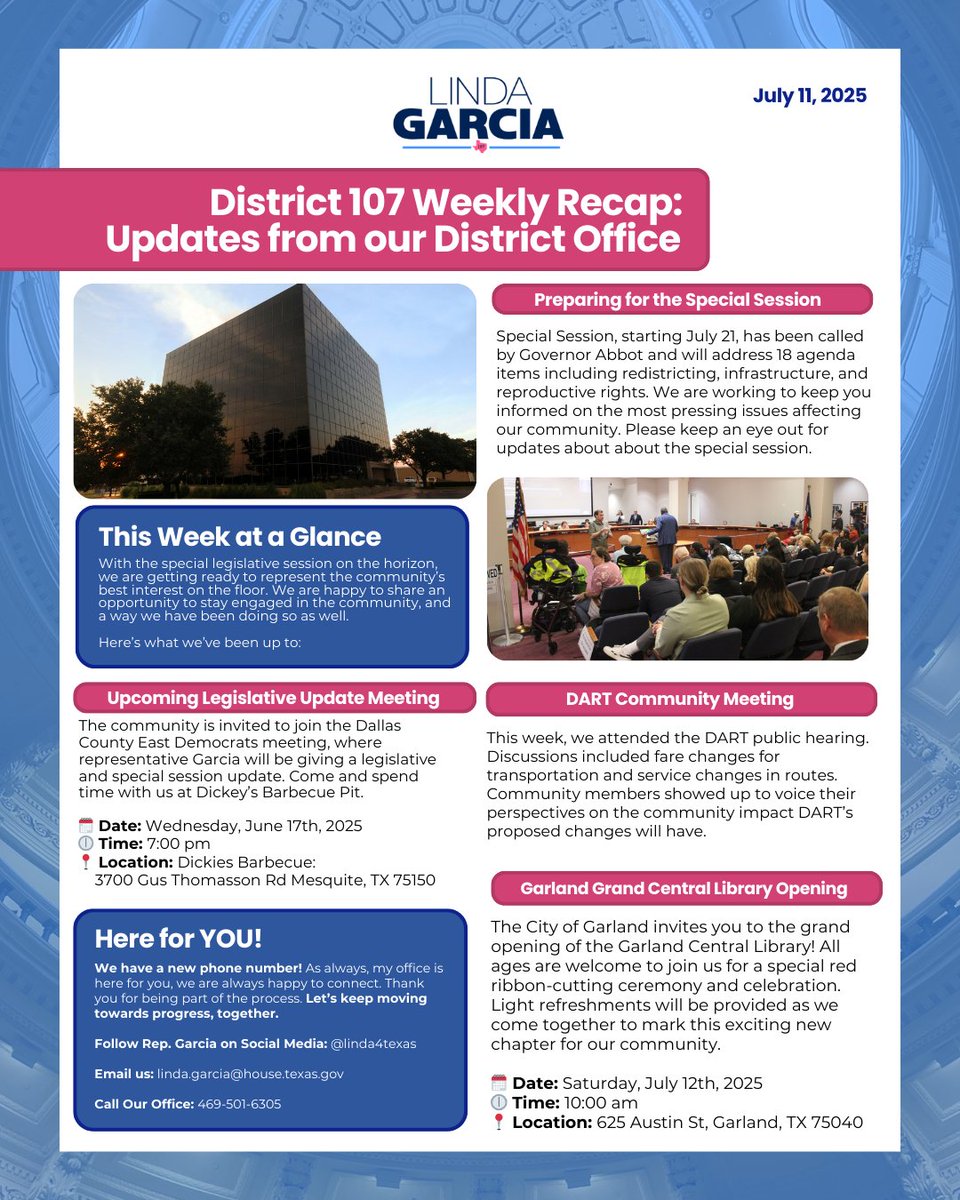 lindafortexas's tweet image. 🔔HD Newsletter Alert🔔
With special session around the corner, we are working hard to keep you connected and informed.
#HD107 #txlege
