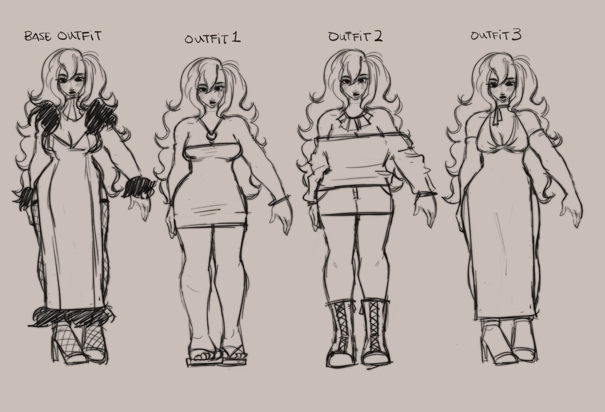 maralikemeow's tweet image. idk if anyone likes oc work but heres some oc outfits