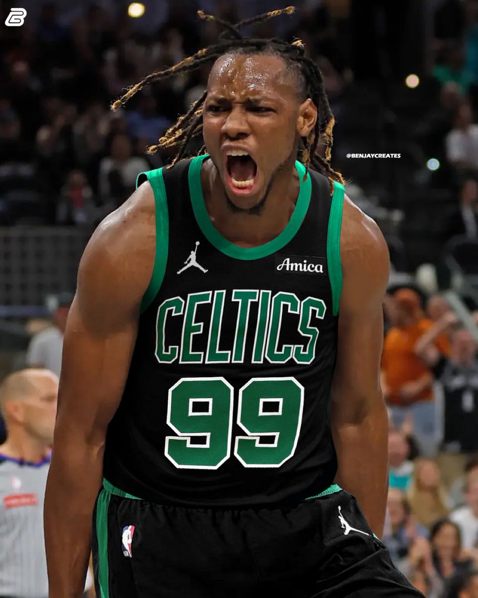 CelticsLead's tweet image. After Charles Bassey’s impressive Summer League debut with Boston, would you like to see him earn a standard contract? ☘️
(Graphic via @BenjayCreates)