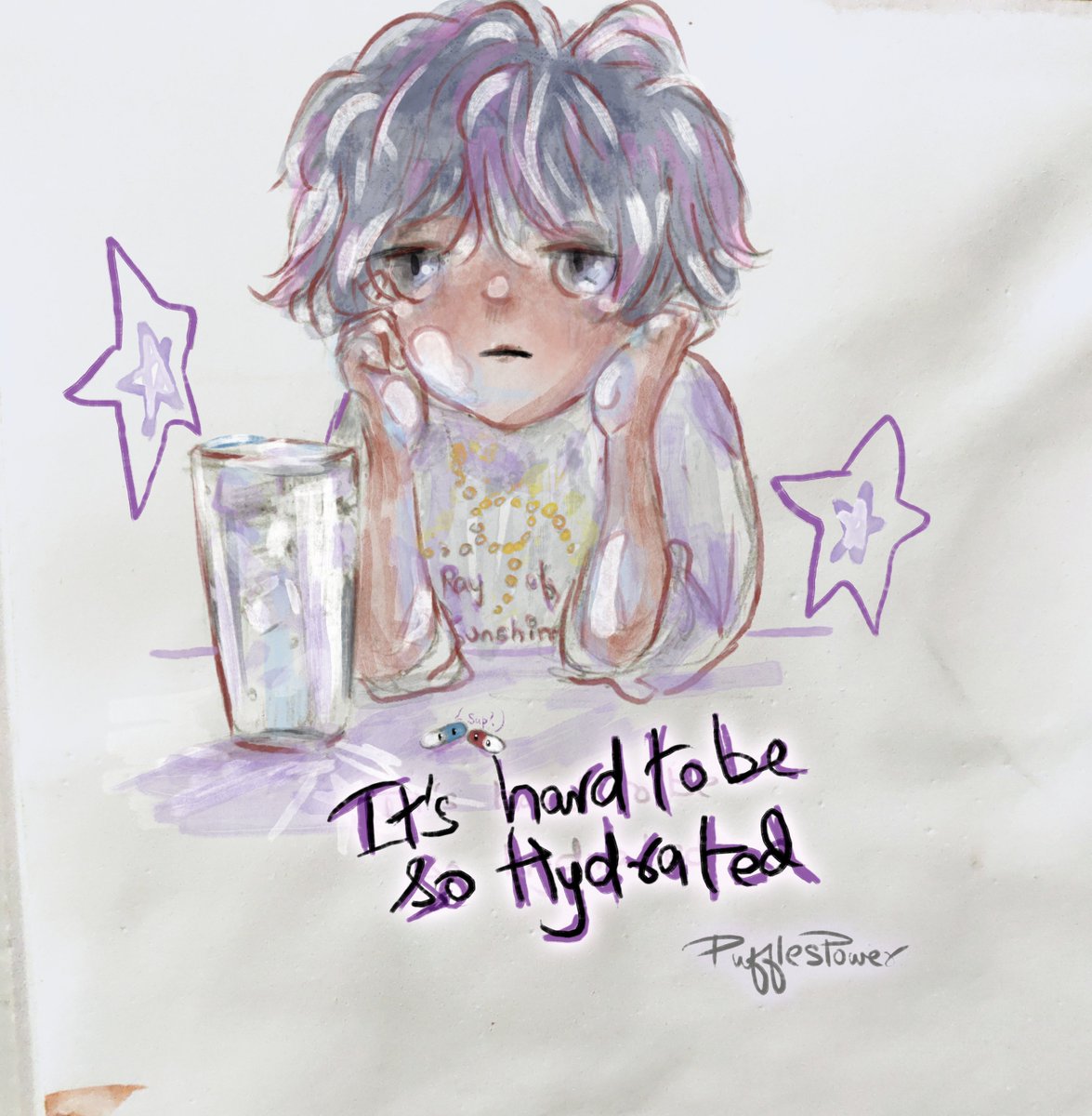 pufflespower's tweet photo. Gotta chug water for them meds.
#sketch #digitalart #painting https://t.co/mPFrOYplvU