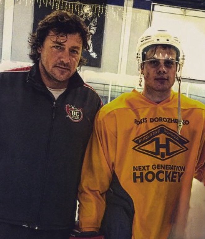 auston matthews and his hockey training coach boris in 2015