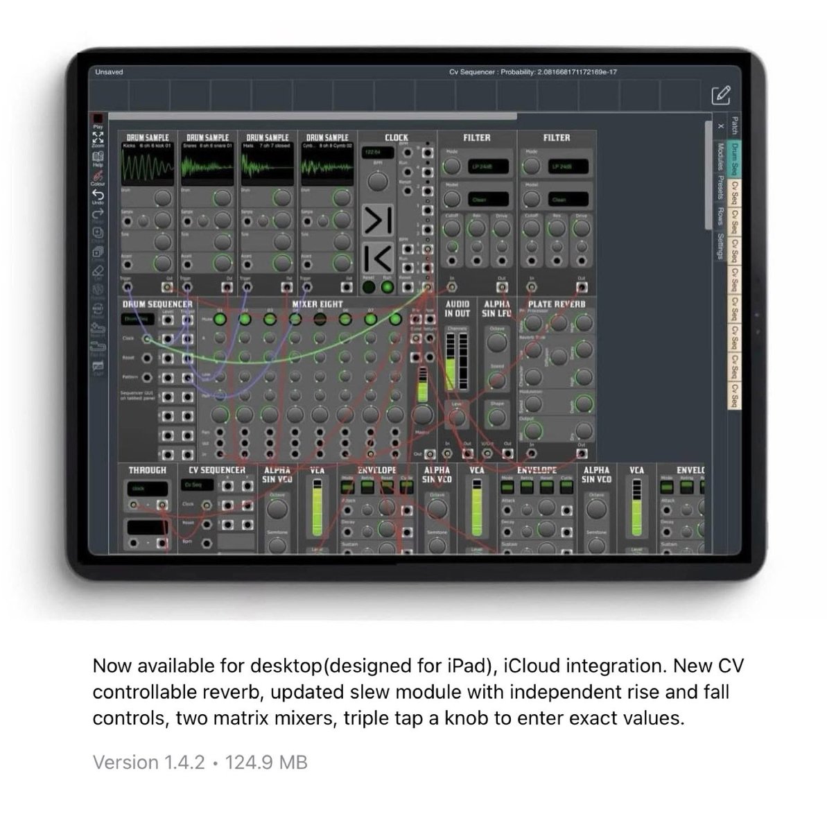 Nino (@ninobeatz) on Twitter photo 🚨Plugin Update🚨 Studio 6 plus 1 LTD has updated ‘MooMu - Virtual Modular Synthesizer’ to v1.4.2!! Update adds desktop support, New CV controllable reverb and MORE! Update yours now in the App Store!
apps.apple.com/us/app/moomu/i… 🚨Plugin Update🚨 Studio 6 plus 1 LTD has updated ‘MooMu - Virtual Modular Synthesizer’ to v1.4.2!! Update adds desktop support, New CV controllable reverb and MORE! Update yours now in the App Store!
apps.apple.com/us/app/moomu/i…