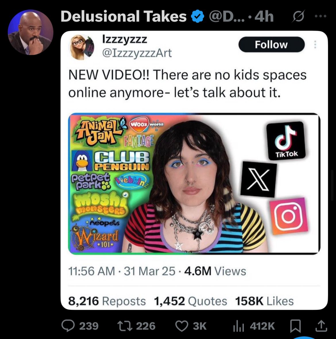 ItsjustFT's tweet image. The rent must be due because how is this delusional? She’s right. 

Prime example. Roblox.