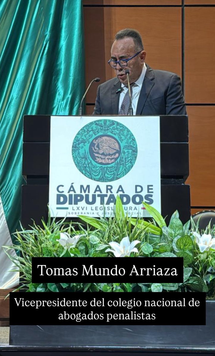 Tomás Mundo (@tomasmundo_) on Twitter photo Un orgullo llevar la representación del presidente del <a href="/CONAPMexico/">Colegio Nacional de Abogados Penalistas AC</a>, <a href="/JORGEREYESLEO/">Jorge Reyes Leo</a>.
Y dar el mensaje en el Salón Verde del Palacio Legislativo en San Lázaro.
Gracias al diputado <a href="/JavierHerreraMx/">Javier Herrera Borunda</a> por todo el apoyo brindado. Al diputado <a href="/RaulBCCue/">Raúl Bolaños-Cacho Cué</a> por su presencia.
Gracias al Un orgullo llevar la representación del presidente del <a href="/CONAPMexico/">Colegio Nacional de Abogados Penalistas AC</a>, <a href="/JORGEREYESLEO/">Jorge Reyes Leo</a>.
Y dar el mensaje en el Salón Verde del Palacio Legislativo en San Lázaro.
Gracias al diputado <a href="/JavierHerreraMx/">Javier Herrera Borunda</a> por todo el apoyo brindado. Al diputado <a href="/RaulBCCue/">Raúl Bolaños-Cacho Cué</a> por su presencia.
Gracias al