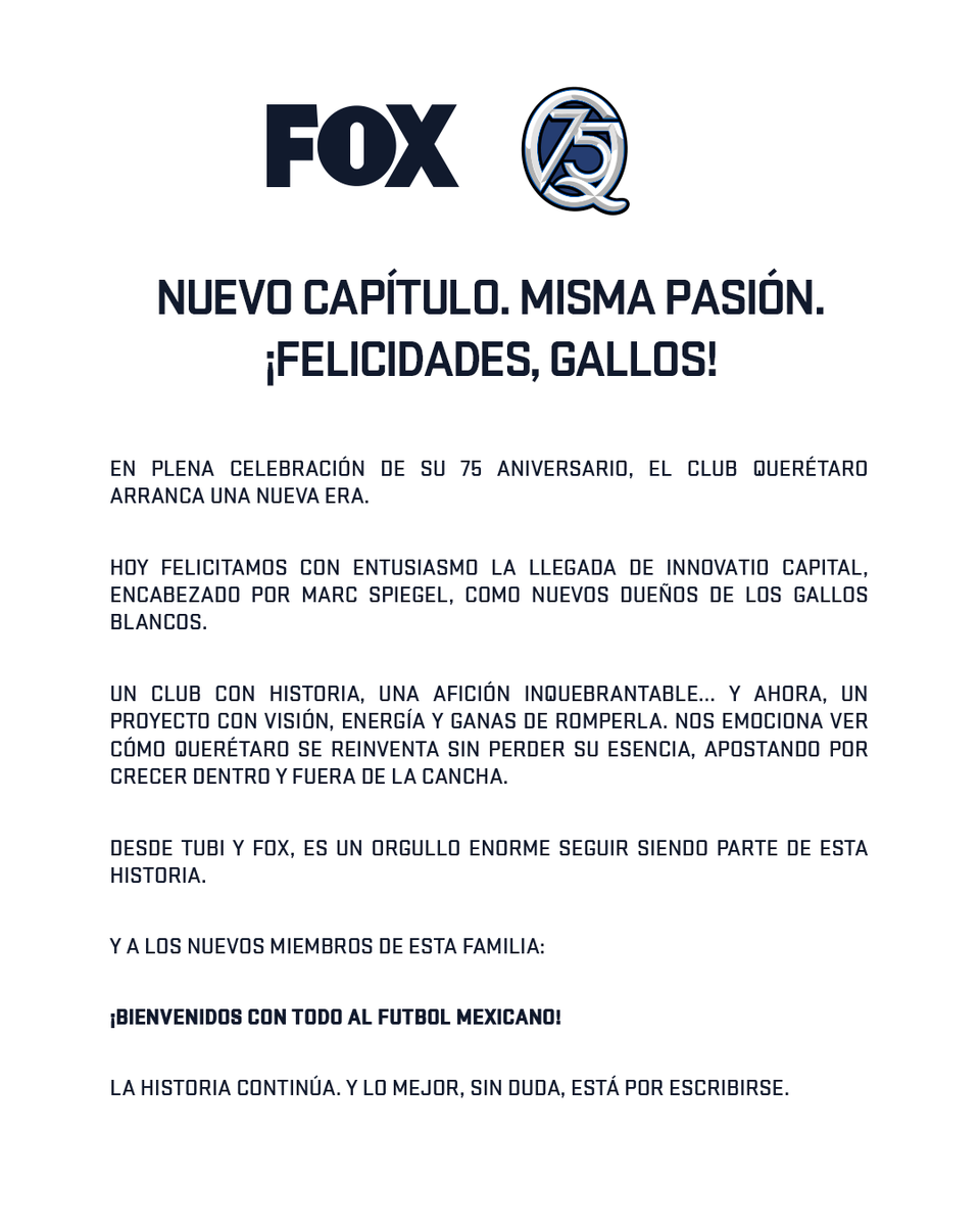 Nuevo capítulo. Misma pasión. 

¡Felicidades <a href="/Club_Queretaro/">Gallos Blancos 🐓</a>!