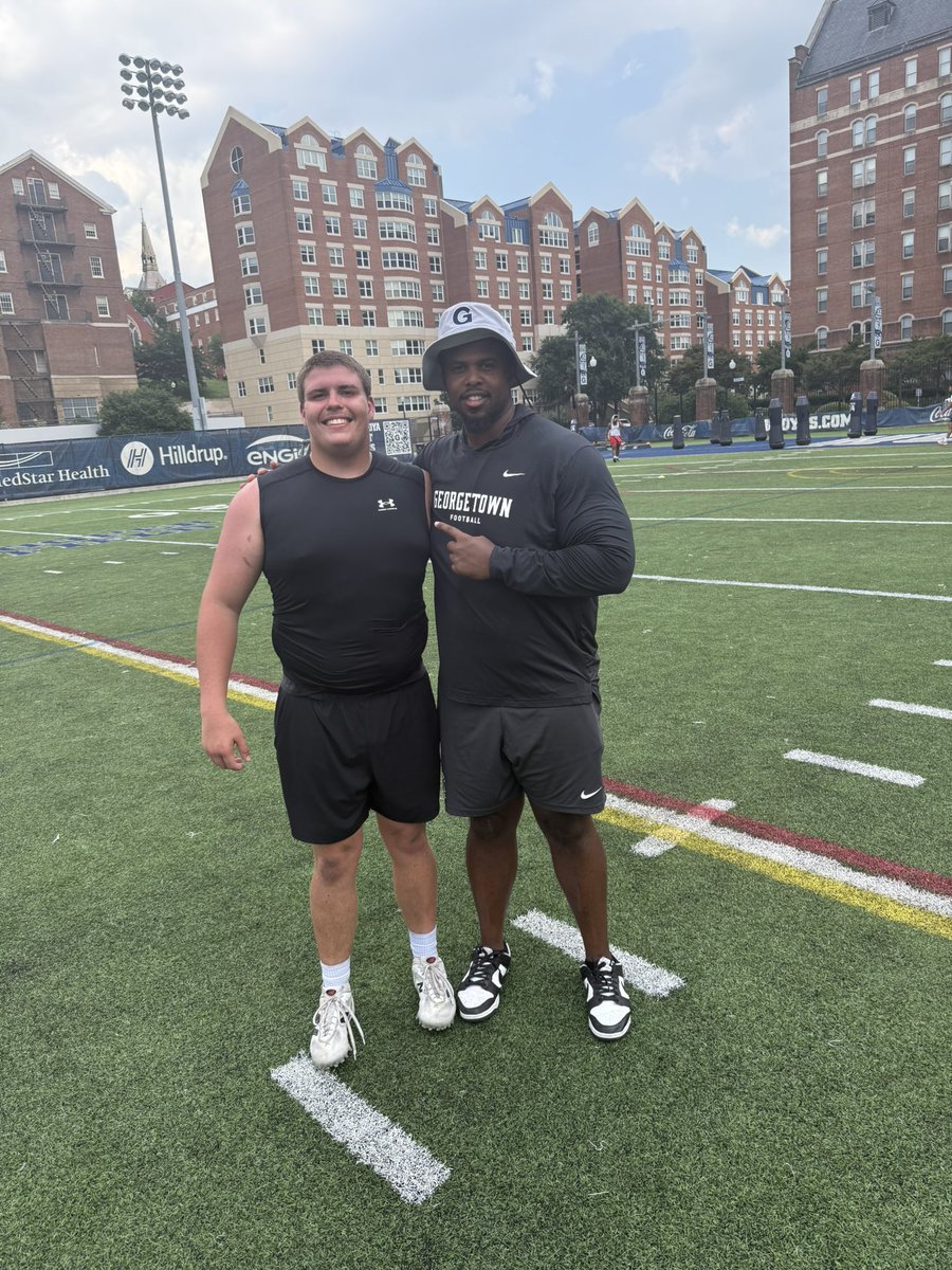 Brendan Kelly “BK” 2027 (@brendan_k2027) on Twitter photo Just wrapped up a great day at the Georgetown football camp! Got some good work in and learned a lot from the coaches. Appreciate the opportunity! 💪🏽🏈 <a href="/Only1CamSpence/">Coach Bear</a> <a href="/CoachRamey_/">Gary Ramey Jr.</a> <a href="/coachsgarlata/">Coach Sgarlata</a> #HoyaSaxa #DL #ClassOf2027
<a href="/TouchdownDons/">Loyola Blakefield Football</a> <a href="/CoachRichHolzer/">Rich Holzer</a> Just wrapped up a great day at the Georgetown football camp! Got some good work in and learned a lot from the coaches. Appreciate the opportunity! 💪🏽🏈 <a href="/Only1CamSpence/">Coach Bear</a> <a href="/CoachRamey_/">Gary Ramey Jr.</a> <a href="/coachsgarlata/">Coach Sgarlata</a> #HoyaSaxa #DL #ClassOf2027
<a href="/TouchdownDons/">Loyola Blakefield Football</a> <a href="/CoachRichHolzer/">Rich Holzer</a>