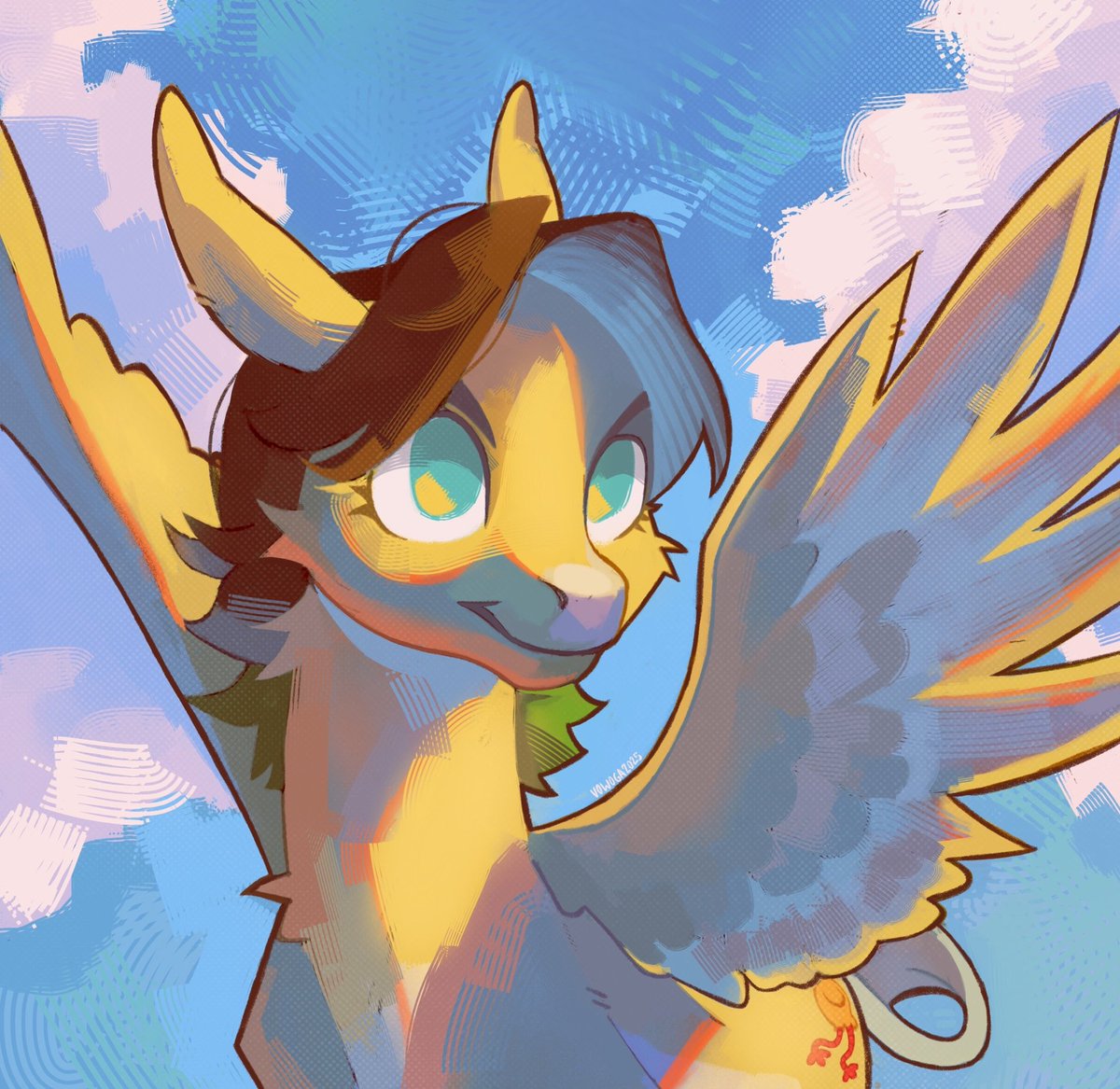 Almost halfway through artfight means i'm starting to work on revenges now &gt;:3

Got to experiment with brushes with this one! 

#artfight #artfight2025 #artfightteamfossils