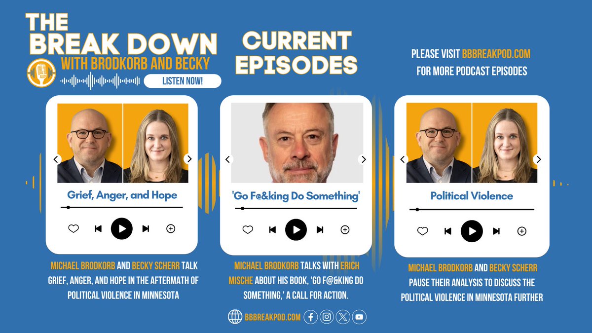 BBBreakPod's tweet image. 🤬: The @BBBreakPod won't stream tonight. We'll be back with new episodes next week!
Check out our recent episodes!
🎧 Grief, Anger, & Hope -> mbrdkrb.com/4lLUWMT
🎧 Erich Mische's Call to Action -> mbrdkrb.com/3G3ngLJ
🎧 Political Voilence -> mbrdkrb.com/3IlyWKg