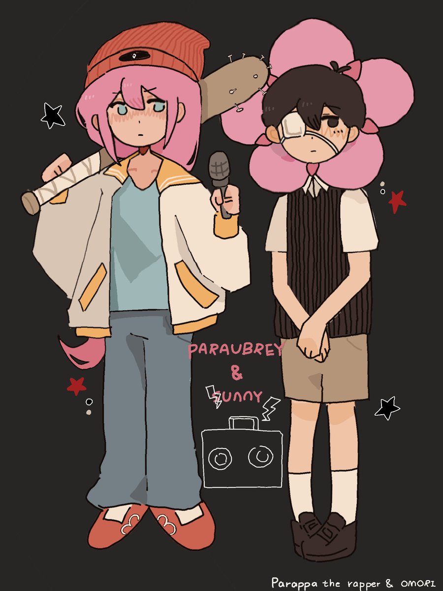 Parappa the rapper ＆OMORI
It wasn't my idea, it came from another artist , I just really like it! So I drew it.