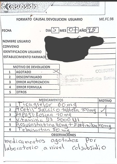 Vicente Calvo (@vcalvot) on Twitter photo Esto sigue agravandose, día a día inventan que los medicamentos estan agotados y es totalmente falso, alguien tiene que poner en su sitio a <a href="/Colsubsidio_Ofi/">Colsubsidio</a>, sucede con miles de ciudadanos.
Quieren castigar a Nueva EPS y Famisanar por deudas pre intervención a costa de los Esto sigue agravandose, día a día inventan que los medicamentos estan agotados y es totalmente falso, alguien tiene que poner en su sitio a <a href="/Colsubsidio_Ofi/">Colsubsidio</a>, sucede con miles de ciudadanos.
Quieren castigar a Nueva EPS y Famisanar por deudas pre intervención a costa de los