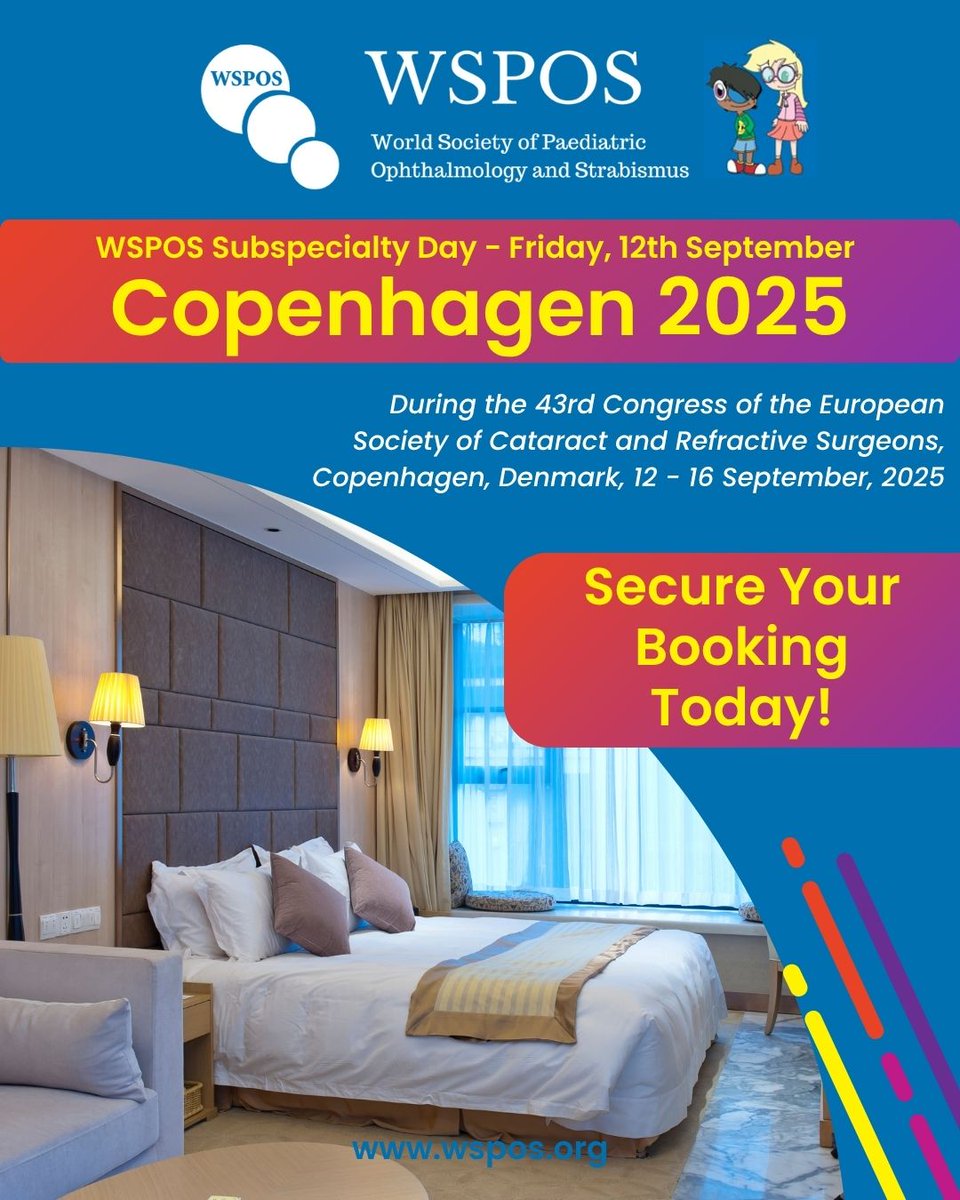 Secure your hotel booking for the 2025 WSPOS Subspecialty Day.
Explore the range of hotels available in Copenhagen from the official #ESCRS2025 accommodation partner. 
congress.escrs.org/accommodation/