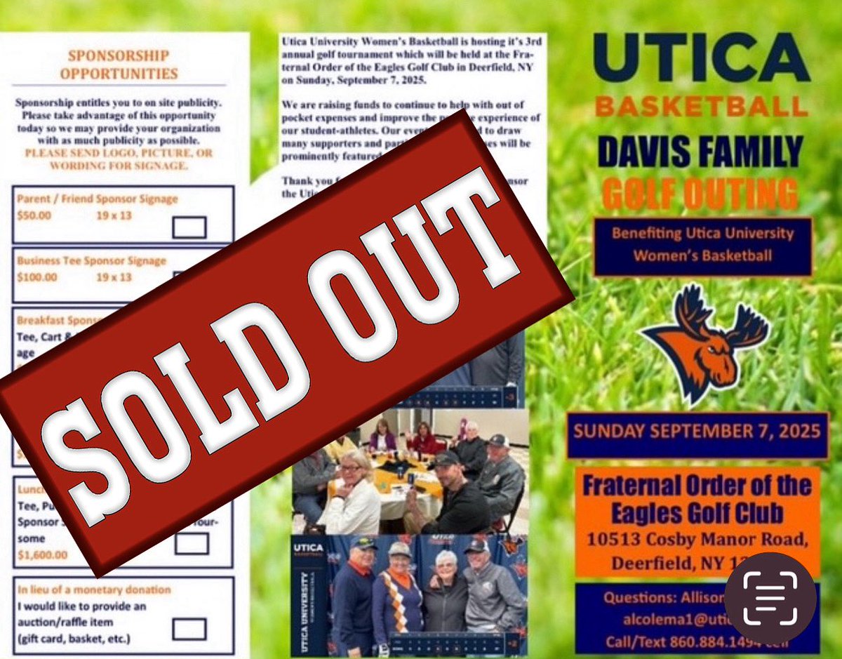 Utica Basketball (@uticahoops) on Twitter photo We are officially sold out with 120 golfers! Still accepting donations and sponsorships! Looking forward to a great day! ๐ โณ๏ธ We are officially sold out with 120 golfers! Still accepting donations and sponsorships! Looking forward to a great day! ๐ โณ๏ธ