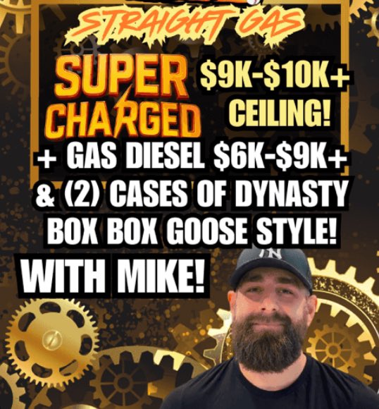 Filthbomb Breaks (@filthbombbreaks) on Twitter photo 🔥 TONIGHT @ 9:30PM EST 🔥 STRAIGHT GAS MEGA MIX 💣
🚨 1 Case Straight Gas SUPERCHARGED ($9K–$10K+ ceiling)
⛽ 1 Case Straight DIESEL ($6K–$9K+ ceiling)
📦 2 Cases 2024 Topps Dynasty (BOX BOX GOOSE format)
Don't miss the show with <a href="/mikemaher_cards/">Mike Maher</a> on <a href="/fanaticslive/">Fanatics Live</a>!
🔗: 🔥 TONIGHT @ 9:30PM EST 🔥 STRAIGHT GAS MEGA MIX 💣
🚨 1 Case Straight Gas SUPERCHARGED ($9K–$10K+ ceiling)
⛽ 1 Case Straight DIESEL ($6K–$9K+ ceiling)
📦 2 Cases 2024 Topps Dynasty (BOX BOX GOOSE format)
Don't miss the show with <a href="/mikemaher_cards/">Mike Maher</a> on <a href="/fanaticslive/">Fanatics Live</a>!
🔗: