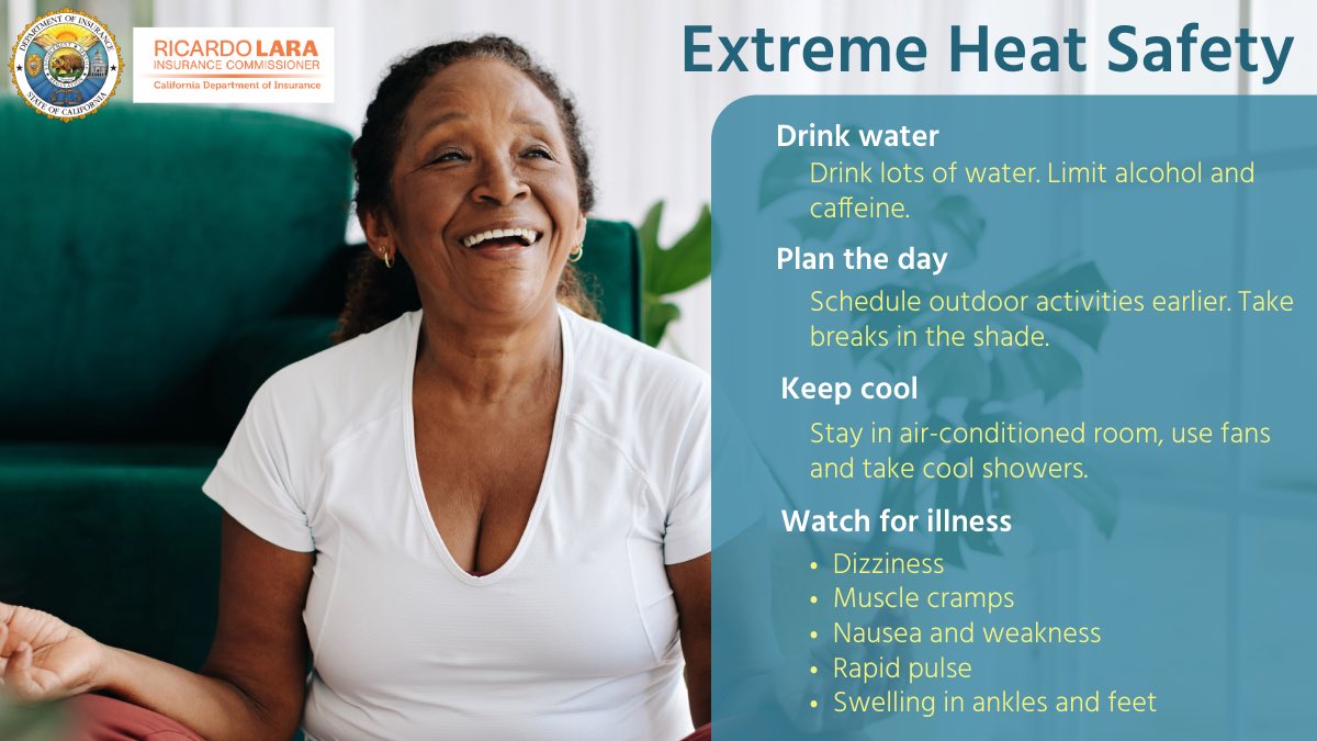 CDInews's tweet image. Heat-related deaths and illness are preventable. As California endures high heat and increased wildfire danger this July, we want you to know how to prepare for extreme heat and wildfire risk.
insurance.ca.gov/0400-news/0102…