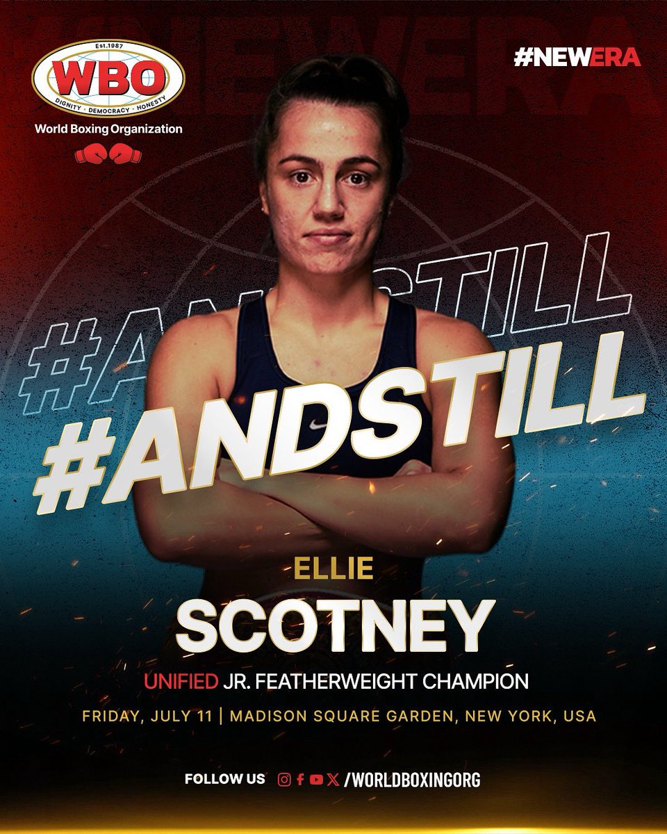 CHAMPIONS STAY READY. 🥊👑
Ellie Scotney defends her throne and remains the unified Jr. Featherweight Champion.

#WBO #Boxing