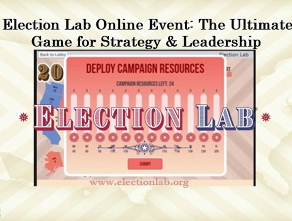 Happy &amp; Good Wednesday Morning!⛅️
LEARN through ONLINE Play
Win PRIZES!
Sign up for innovative #ElectionLabGame monthly ZOOM GamePlay events:
electionlab.org
Best tool to practice Swing States Strategies.
See you 7/16, 8/20
#WednesdayMotivation #WednesdayVibes #sschat