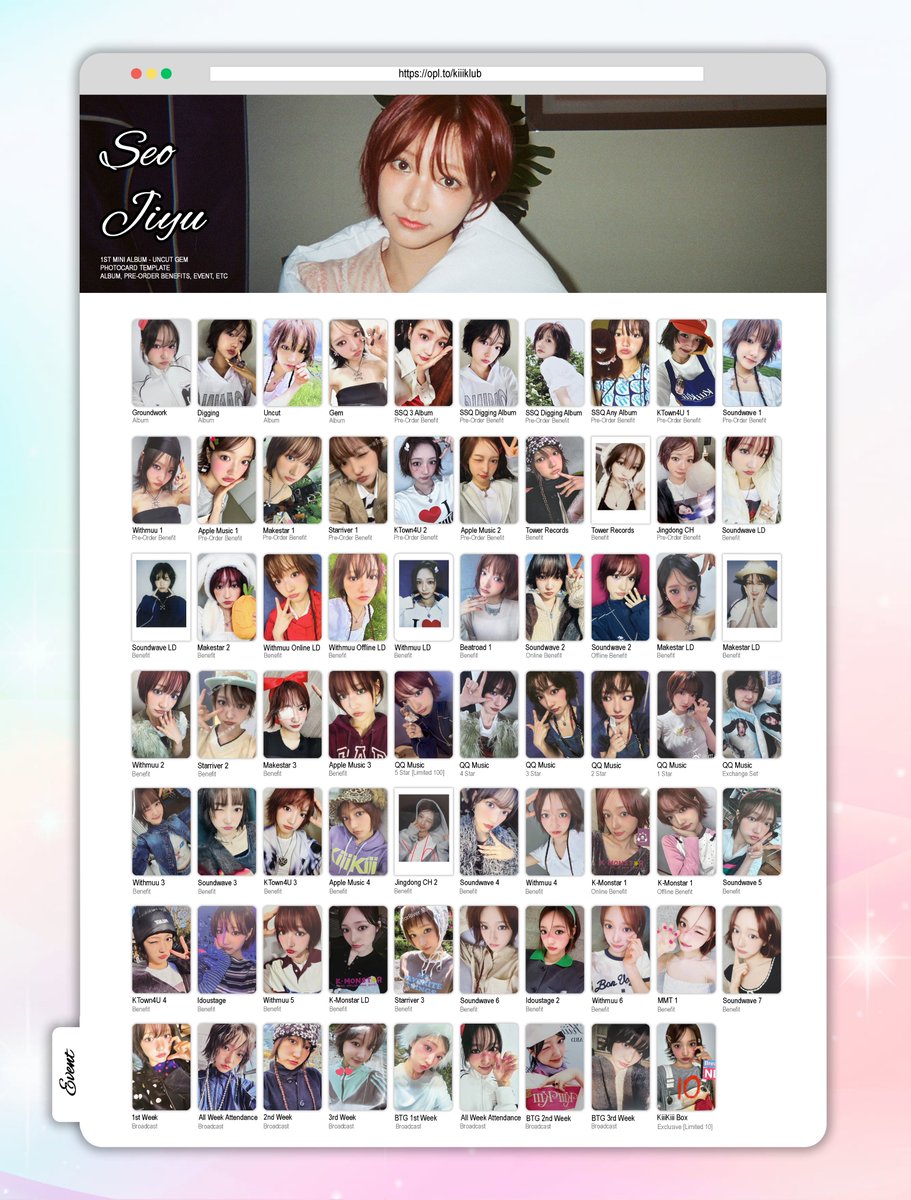 KiiiKiii Uncut Gem Debut Individual Member Photocard Template