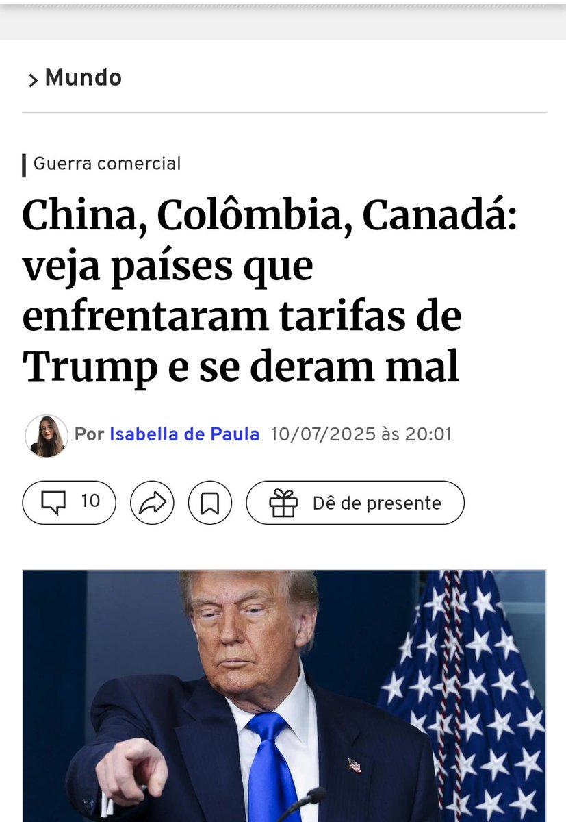 "Vou taxar o Tramp de volta."
"Tramp está mal informado."
"O BRICS não precisa do dólar."
"Vou quebrar patentes dos EUA."
"Vou a OMC contra Trump."

DEFENDA O BRASIL DO PT.
CHEGA DE DITADURA.
TARIFA-MORAES.
LULA VIRA LATA.
FORA LULA.
#ACulpaEDoLula