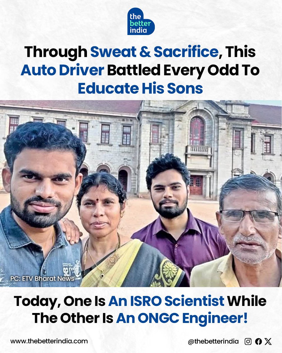 A father’s love isn’t always loud.

Sometimes, it quietly rides 25 km every day in an old auto rickshaw, just to make sure his sons get to school.

In a small village in Andhra Pradesh, Nagabhushanam had no land, money, or degrees.

But he had one unshakable belief that education