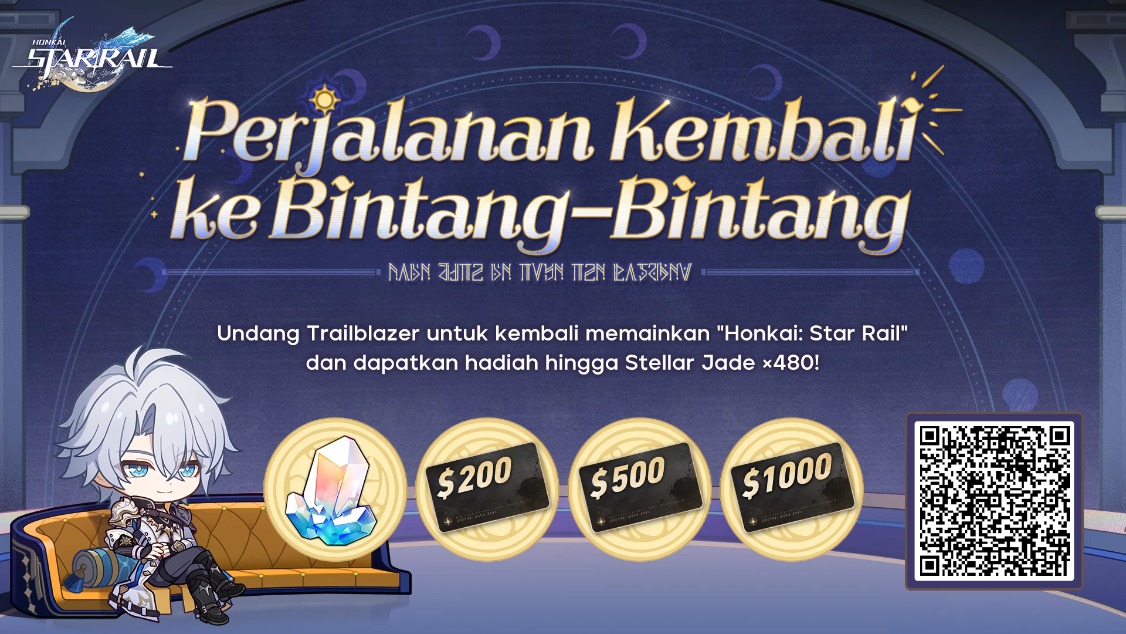 Trailblazer yang Kembali dapat menghubungkan kode undangan dan log in ke game untuk memenangkan Stellar Jade, Gift Card, dan hadiah kejutan lainnya!