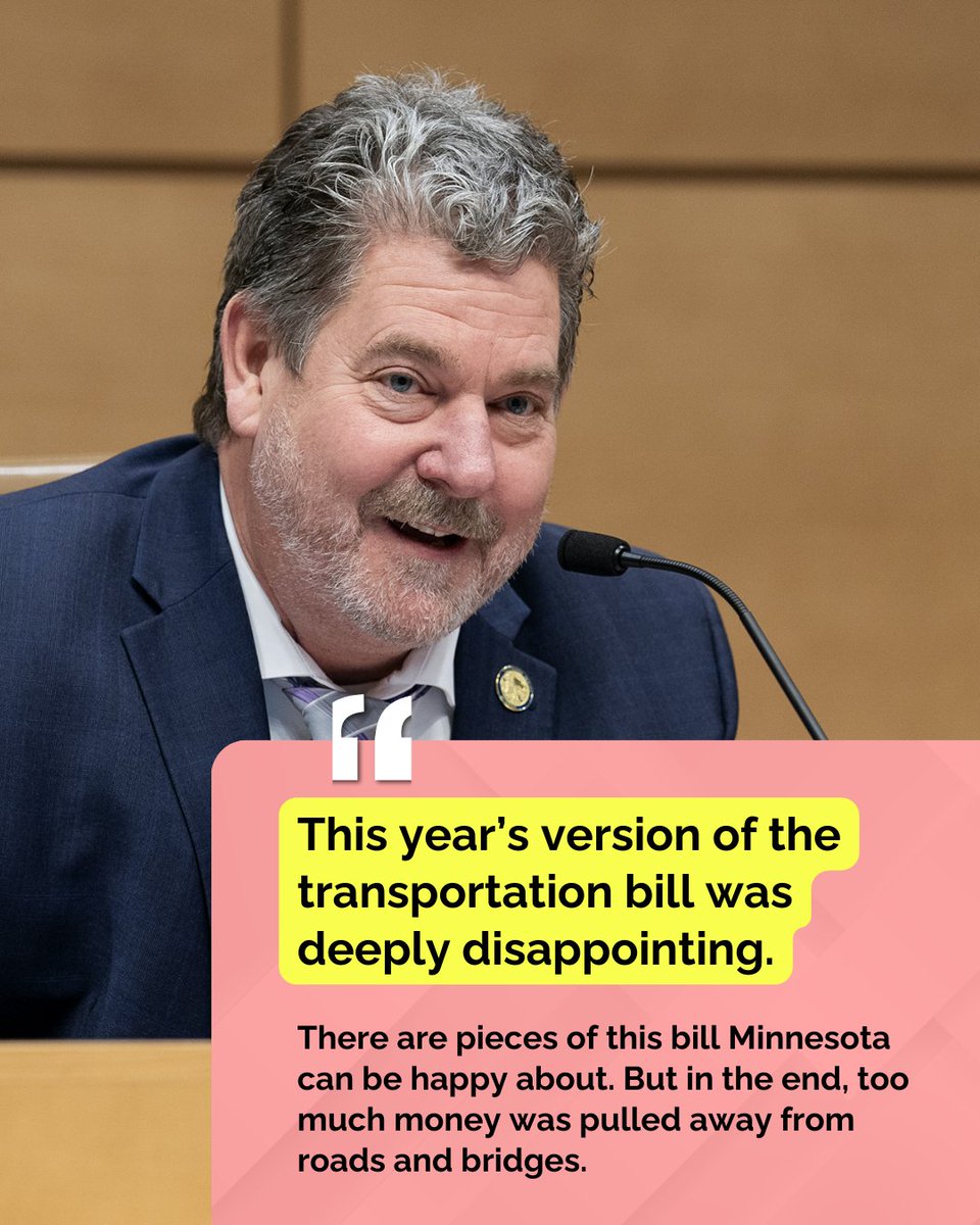 There were a few things to be happy about with this year's transportation budget but overall it is incredibly disappointing. It took even more money away from roads and bridges to fund non-road projects. It's the wrong priorities!