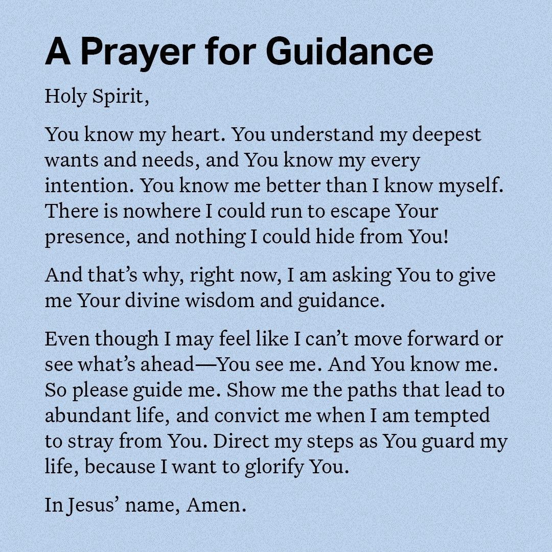 A Prayer for Guidance