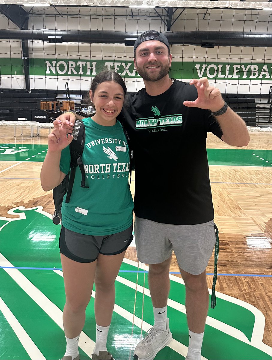 Paige Ferguson (@paigef2027) on Twitter photo Had an amazing time at the UNT camp today! So grateful for the opportunity to work with <a href="/MeanGreenVB/">UNT Volleyball</a> and be coached by the amazing staff and athletes! Thank you for all the advice and help with being a better teammate and improving my skills! Go Mean Green!π¦
ππ Had an amazing time at the UNT camp today! So grateful for the opportunity to work with <a href="/MeanGreenVB/">UNT Volleyball</a> and be coached by the amazing staff and athletes! Thank you for all the advice and help with being a better teammate and improving my skills! Go Mean Green!π¦
ππ