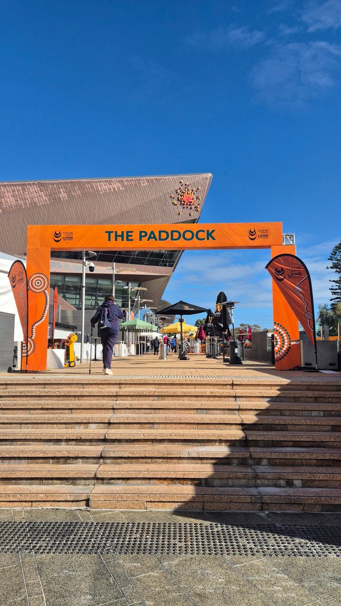 Perfect conditions in Adelaide. Sun's out with no hint of last night's rain. Plenty of red around town, but just as much gold and black as well. The Paddock the place to be come this arvo. Tonight's going to be a cracker #Lions2025 #AUNZXV