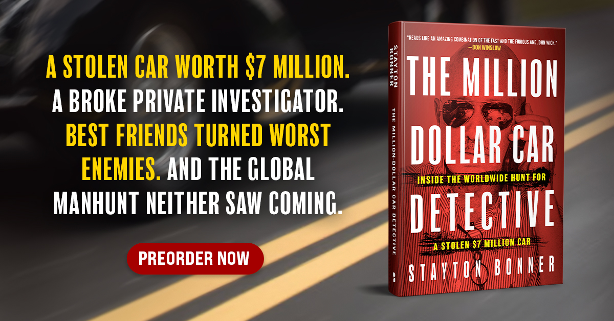 My new book, THE MILLION-DOLLAR CAR DETECTIVE, is available for preorder!    

Amazon: a.co/d/0B13zOF

<a href="/donwinslow/">Don Winslow</a> <a href="/BlackstoneAudio/">Blackstone Publishing</a>